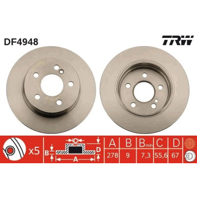 Bremsscheibe Db T. W204 07 | DF4948