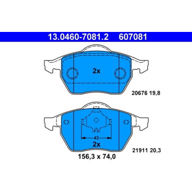 Bremsbelagsatz Vw P. Golf/Passat/Vento 1.8-2.8 91-06 | 13.0460-7081.2