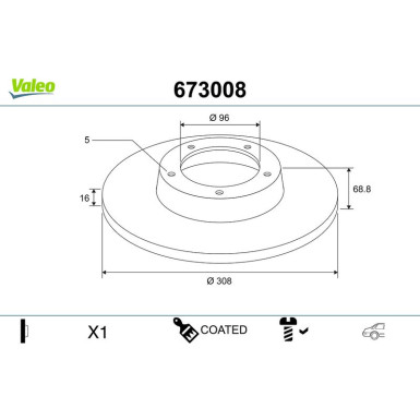 VALEO Bremsscheibe | 673008