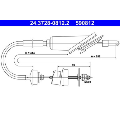 ATE Kupplungsseil | 24.3728-0812.2