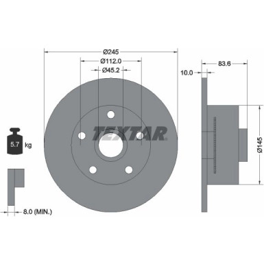 Bremsscheibe Audi T. A4 1.6-2.8 94-01 Mit Abs-Ring | 92154303