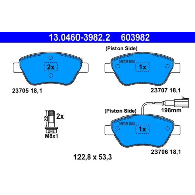 Bremsbelagsatz Fiat P. Bravo/Albea/Stilo 01-09 | 13.0460-3982.2