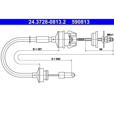 ATE Kupplungsseil | 24.3728-0813.2
