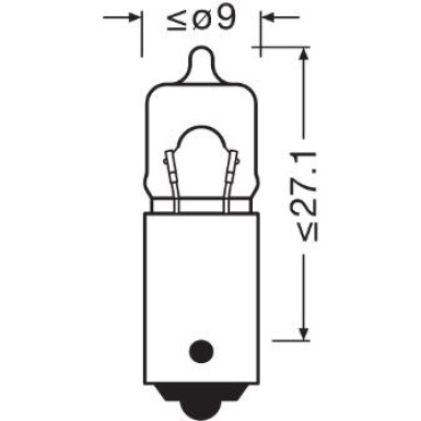 H5W Osram | 12V 5W BA9S | METALLSOCKEL | 64111