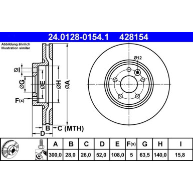 Bremsscheibe Volvo P. S60/S80/V60/V70/Xc70 07 | 24.0128-0154.1