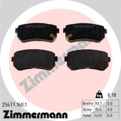 ZIMMERMANN Bremsbeläge | 25677.160.1