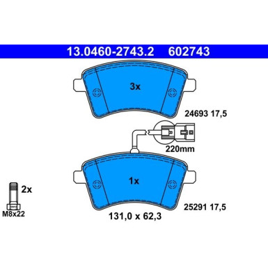 Bremsbelagsatz Renault P. Kangoo 1.2-1.6 08 | 13.0460-2743.2