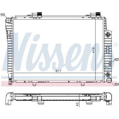 Wasserkühler PKW | MERCEDES 202-SERIE AUT. 93 | 62749A