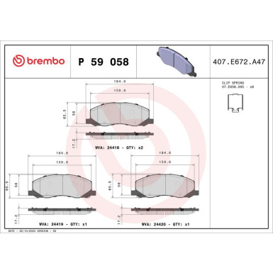 BREMBO Bremsklötze VA | OPEL Insignia/SAAB 9-5 08 | P 59 058