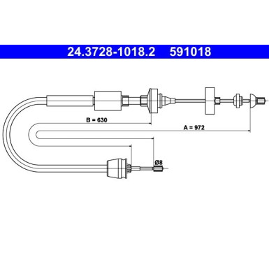 ATE Kupplungsseil | 24.3728-1018.2