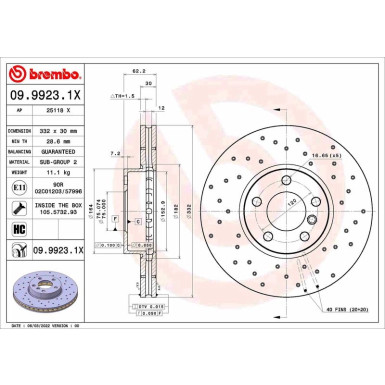 Bremsscheibe VA | BMW X5,X6 06 | 09.9923.1X