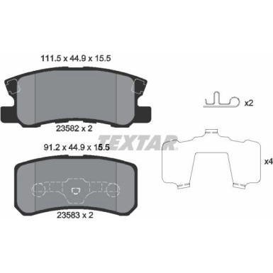 Bremsbelagsatz Mitsubishi T. Pajero 99-/07-/Outlander 06-/Asx 10-/Jeep/4008/Grandis | 2358202