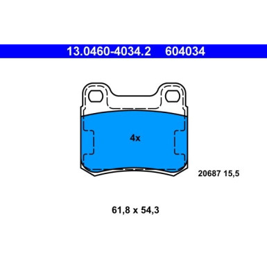 Bremsbelagsatz Db T. W124/W201/W202 84-00 | 13.0460-4034.2