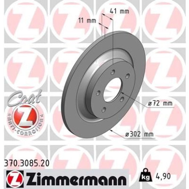 ZIMMERMANN Bremsscheibe | 370.3085.20