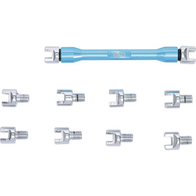 BGS Speichenschlüssel | austauschbare Köpfe | für Motorräder | 10-tlg | 8361