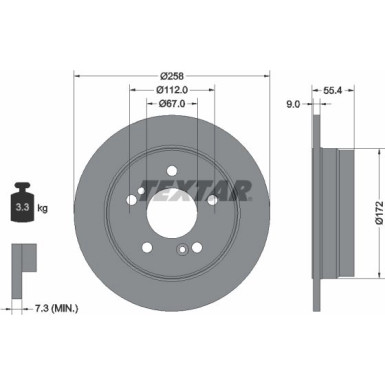 Bremsscheibe Db T. W202 180 | 92059503