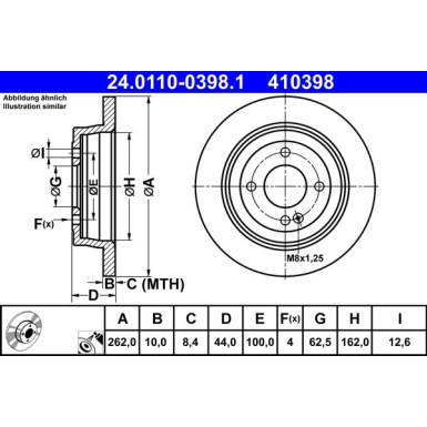 Bremsscheibe Hyundai T. Accent/I20 1.0-1.6 10 | 24.0110-0398.1