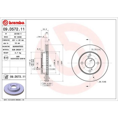 Bremsscheibe VA | SUZUKI | 09.D572.11