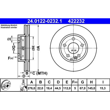 Bremsscheibe Db P. W169 A-Klasse | 24.0122-0232.1