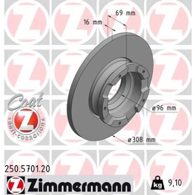 ZIMMERMANN Bremsscheibe | 250.5701.20