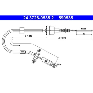 ATE Kupplungsseil | 24.3728-0535.2