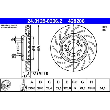 Bremsscheibe | 24.0128-0206.2