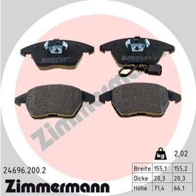 ZIMMERMANN Bremsbelagsatz, Scheibenbremse | 24696.200.2