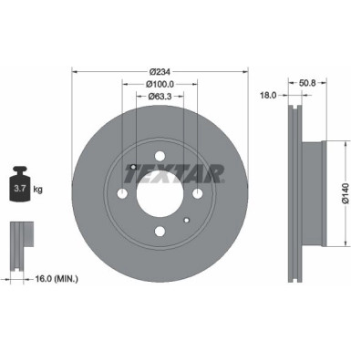 Bremsscheibe Hyundai P. Atos 1.0-1.1 97-08 | 92146803