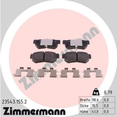 ZIMMERMANN Bremsbeläge | 23543.155.2