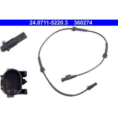 ATE ABS Sensor | 24.0711-5220.3