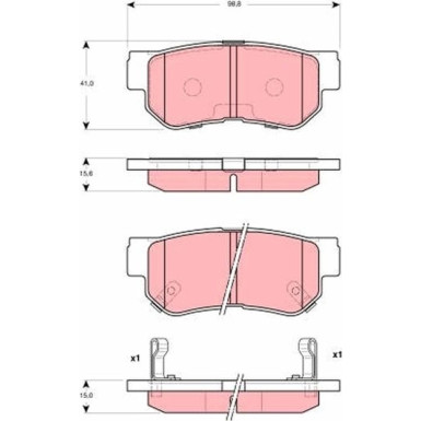 Bremsklötze HA | HYUNDAI Matrix,Santa Fe 01 | GDB3298