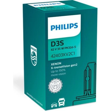 D3S 35W PK32d-5 X-treme Vision +150% Xenon 1 St. Philips | PK32d-5, Xenon-Lampe | 42403XV2C1