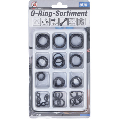 BGS O-Ring-Sortiment | Ø 5 - 20 mm | 50-tlg | 8131