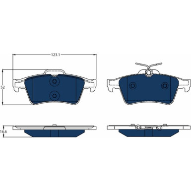 Bremslkötze Electric Blue | CITROEN DS5 PEUGEOT 508, 3008 10-18 | GDB1621BTE