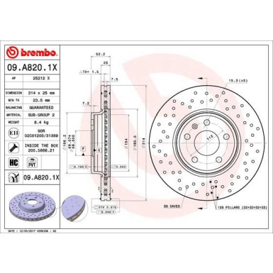 Bremsscheibe VA Xtra | AUDI A4, A5 07 | 09.A820.1X