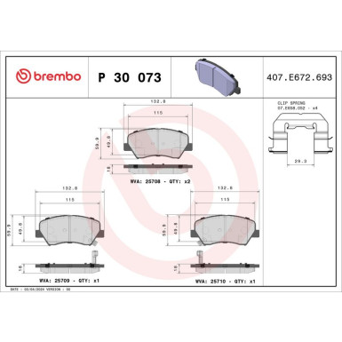 BREMBO Bremsklötze VA | HYUNDAI i30 11 | P 30 073