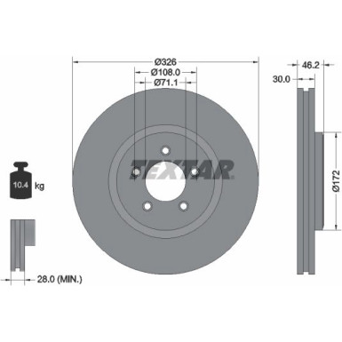 Bremsscheibe Jaguar P. S-Type/Xf/Xj/Xk 99-15 | 92173505