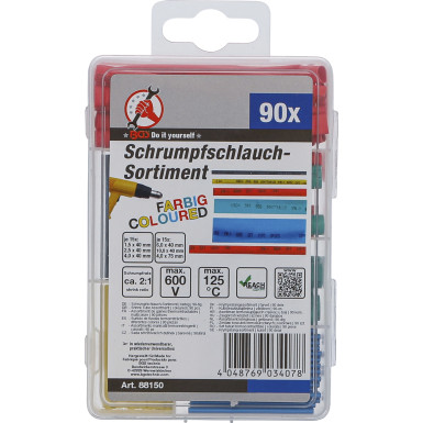 BGS Schrumpfschlauch-Sortiment | farbig | 90-tlg | 88150