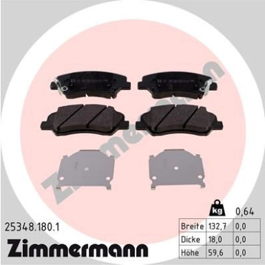 ZIMMERMANN Bremsbeläge | 25348.180.1