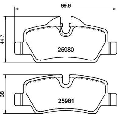 Bremsbelagsatz Mini T. Cooper/One 1,5-2,0 13 | 2598001