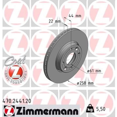 ZIMMERMANN Bremsscheibe | 470.2441.20