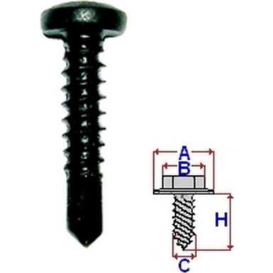 Selbstbohrende Schraube Universal Schwarz 4,2X19 (100 Stück) | C60163