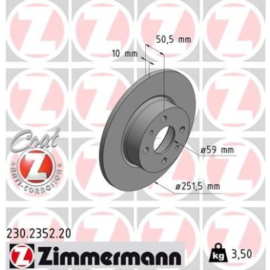 ZIMMERMANN Bremsscheibe | 230.2352.20