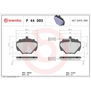 BREMBO Bremsklötze HA | LAND ROVER | P 44 003