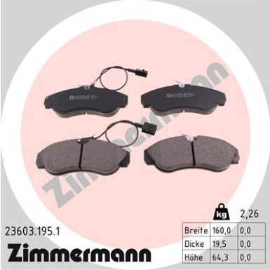 ZIMMERMANN Bremsbeläge | 23603.195.1