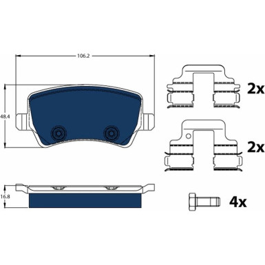 Bremslkötze Electric Blue | VOLVO V60 10 | GDB1685BTE