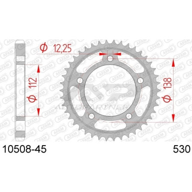 AFAM Kettenrad STAHL 45 Zähne | für 530 | 10508-45