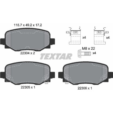 Bremsbelagsatz Fiat T. 500X 1.4-2.0 D 4X4 14 | 2230401