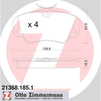 ZIMMERMANN Bremsbeläge | 21368.185.1