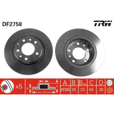 Bremsscheibe Vw P. Passat 2 | DF2758